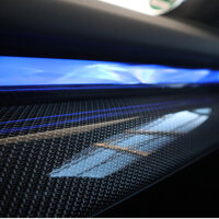 M Interieurlijsten Carbon Fibre met accentlijsten in Dunkelsilber